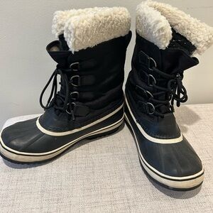 Sorel Black and Cream Winter Boots